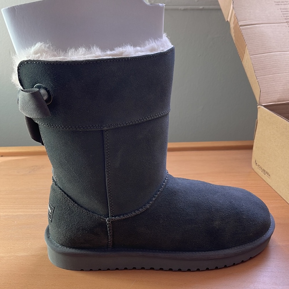 NWT: Koolaburra by UGG grey suede tie boots. EXCELLENT CHRISTMAS GIFT!